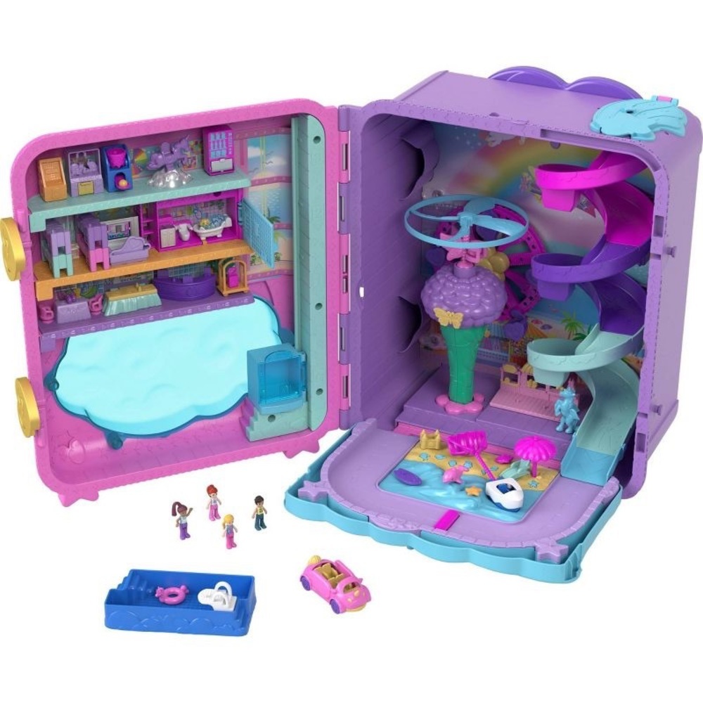 New in box Polly Pocket Dolls Pollyville Resort Roll Away Playset - Picture 3 of 6